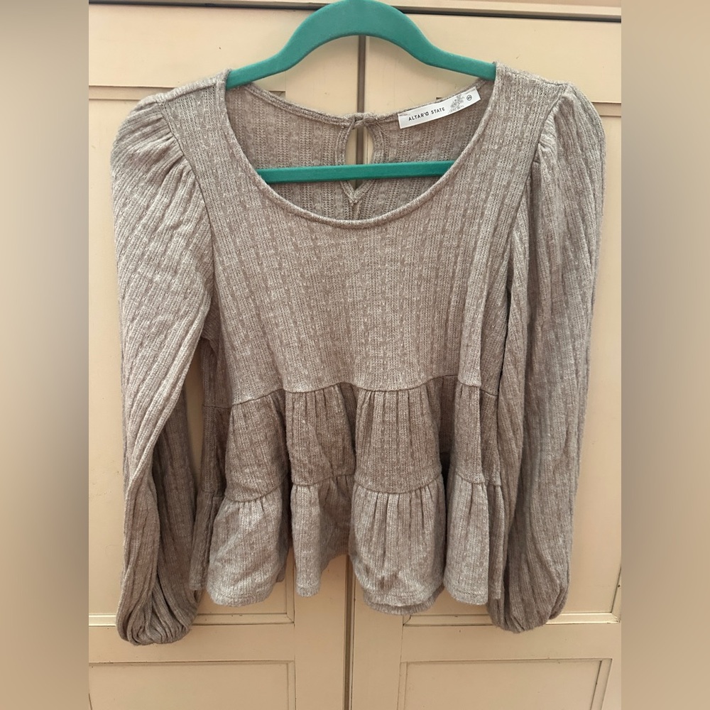 Altar'd State Beige Knit Top
